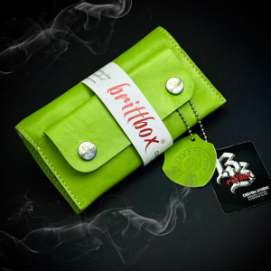 Ръчно изработен кейс за тютюн BRITTBOX TOBACCO De Luxe GREEN LIGHT, ръчна изработка, кожа